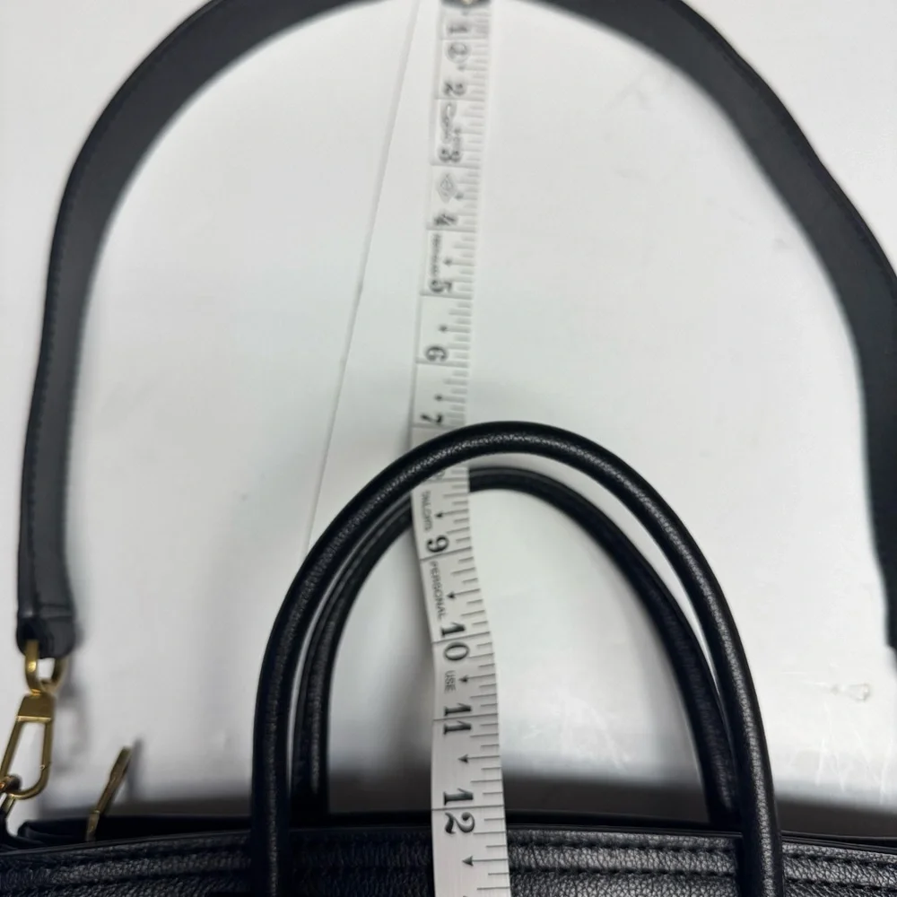 Fossil Black Leather Satchel with Gold Hardware - Picture 9 of 12